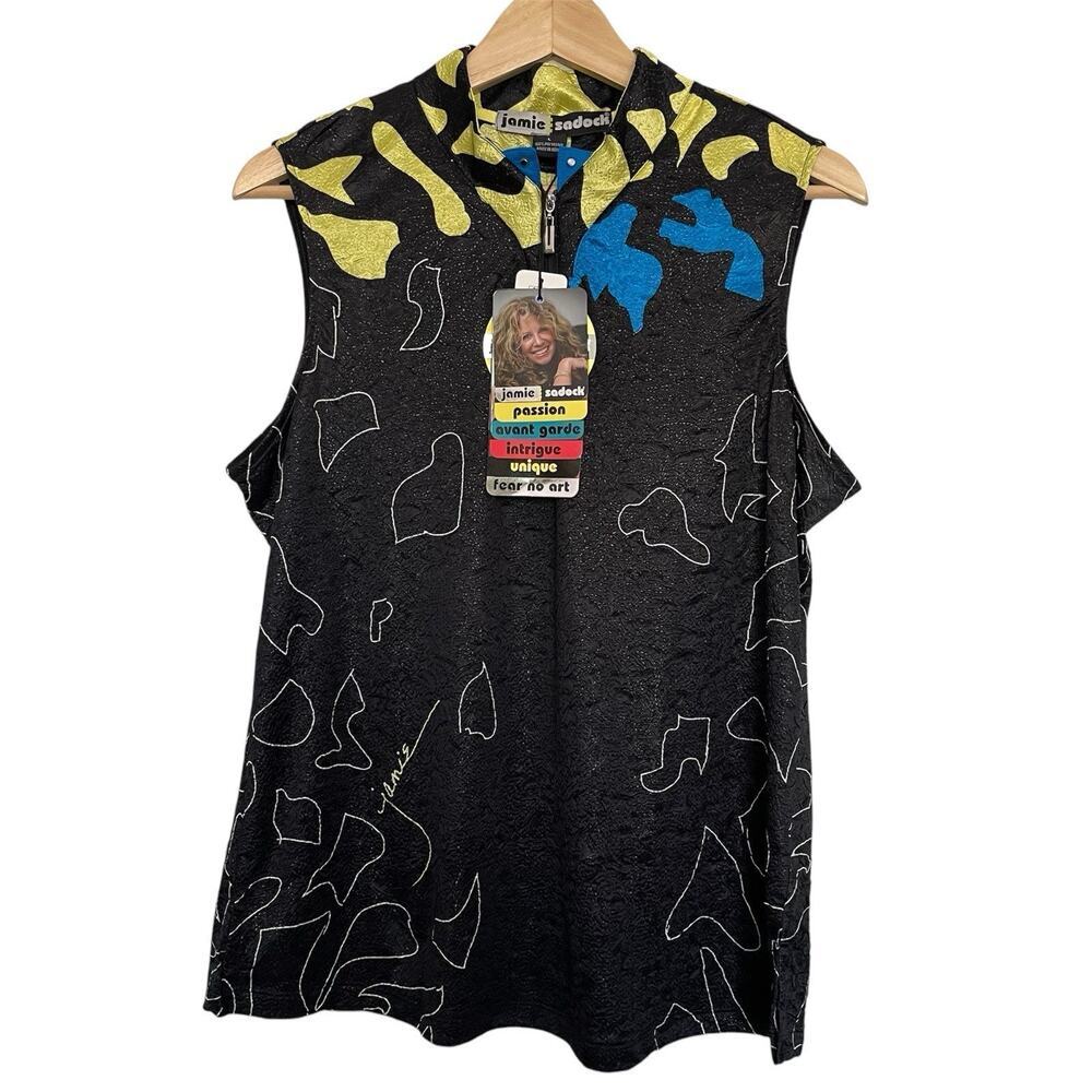 Jamie Sadock Sun Shield UPF 30 Sleeveless‎ Shirt Golf Artsy Size Large NWT